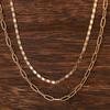 Collar multicapa de metal retro transfronterizo para mujer, cadena de pato personalizada sencilla de lujo para collar de alta gama con cadena de clavícula.