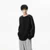 Sudadera de Marca de Moda para Hombre Primavera y Otoño 2026 Colorblock Deportivo Cuello Redondo Manga Larga Camiseta Ajuste Holgado Camiseta Básica para Pareja Ins