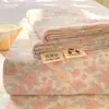Juego de Tres Piezas de Sábana y Funda Nórdica de Gasa de Doble Capa Clase A, Sábana de Dormitorio de Gasa Ultrarresistente para el Verano, Juego de Tres Piezas de Sábana de Gasa Arrugada Amigable con la Piel