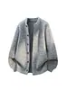 Estilo Old Money Tejido de Bloques de Color Conjunto Estilo Perezoso Manga Larga Cuello Redondo Cárdigan Ropa Exterior Casual para Hombre Otoño e Invierno