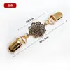 Clipe para Xale Europeu e Americano Retrô Clipe para Suéter Feminino Fivela para Lenço de Seda Cravejada com Diamantes Broche Anti-Exposição Clipe para Gola de Lenço Acessórios de Liga