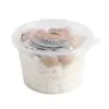 Caixa Fechada Descartável Plástica Espessa para Uso Doméstico Embalagem para Levar Gelatina de Gelo com Tampa Recipiente Redondo para Alimentos Marmita Tigela de Arroz Comercial