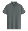 Camisa Polo de color liso con cuello, 32 hilos, 200 gramos, imitación de algodón de alta calidad, adecuada para transmisiones en vivo, se puede imprimir con logo o bordar, estilo estándar de ropa de trabajo