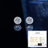 S925 Brincos de Prata Esterlina D Moissanite para Homens e Mulheres Clássico Completo Diamante Redondo Saco Design All-match 1 quilate Brincos