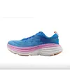 Tênis de Corrida HOKA Bondi 8 Masculino Feminino Todo Preto Plataforma Grossa Amortecimento Tênis de Caminhada Aumento de Altura 5cm Malha Respirável Leve Dropshipping Atacado Para Vendedores do AliExpress
