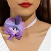 Joyas Europeas y Americanas Estéreo Artificial Colorida Mariposa Orquídea Flor Collar Atmósfera Fresca Flor Cadena Clavícula