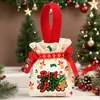 Bolsas de regalo creativas de Navidad, bolsas para envolver manzanas en Nochebuena, bolsas de regalo de Navidad, bolsas de lona portátiles para dulces