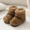 Versátiles, mullidos, de suela plana, estilo nuevo, engrosados, forrados de felpa, botas de nieve, botas de algodón 2026, botines, botines de invierno para mujer