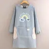 Moderna gabardina de algodón nuevo delantal de manga larga cocina casera cocinar transpirable antiincrustante resistente al desgaste ropa de trabajo cintura mujeres