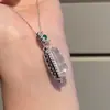 Pendente de Colar com Feijão da Sorte Pequeno em Jade Espumado de Calcedônia Natural S925 Prata Esterlina Pendente de Feijão Verde Novo Estilo Chinês Estilo Nacional