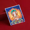 Thangka Personalizado Pintado à Mão com Areia Grossa e Cinábrio Coração Oito Santos Padroeiros Moinho de Rolo Carneiro Passado e Presente Mahakala