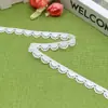 Encaje de bordado soluble en agua de seda de leche de un solo lado al por mayor, 1 cm de ancho, blanco, para adorno de encaje en cuellos de textiles para el hogar y prendas de vestir