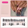 Puntas de Uñas Portátiles Listas para Usar, Lunares Estilo Francés, Puntas de Uñas Lindas, Uñas Portátiles en Forma de Almendra Europea y Americana, Uñas Portátiles para Año Nuevo