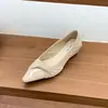 Cuña Hada Tacón Medio Suave Punta Poco Profunda Mujer Nuevo Nude Punta Fina Versátil Elegante Para el Trabajo Estilo Francés Zapatos Planos