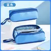 Estojo de lápis novo estilo minimalista, à prova d'água e resistente a manchas, bolsa de material escolar com armazenamento em várias camadas, grande capacidade, disponível em várias cores, bolsa de material escolar