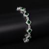 Pulsera de Lujo Retro Europeo y Americano Color Artificial Luz Tesoro Pulsera Completa Diamante Venta al por Mayor Redonda Cuadrada Princesa Moda Circonita Color Tesoro Pulsera