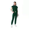 Conjunto de bata médica quirúrgica de secado rápido con logo personalizado, conjunto de tela gruesa TR, suministros de enfermería, uniforme de spa para mujer