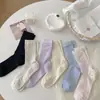 Calcetines Apilados para Mujer de Malla Fina Transpirables de Verano de Longitud Media Hilo de Punto Lindos de Algodón Calcetines Largos de Verano Ins de Moda