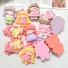 Muñeca de niña de dibujos animados linda, accesorios de resina, accesorios para el cabello DIY con pegamento de crema, diademas, taza de agua, hebillas de zapatos, materiales para colgantes al por mayor