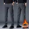 Calça Casual Longa Masculina com Forro de Fleece Espesso, Bolso Inclinado, Corte Reto Solto, Tendência Versátil Simples, Outono e Inverno de 2026