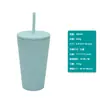 Vaso Sencillo con Popote, Verano Bebida Fría Jugo Refresco, Vaso de Agua de Plástico Portátil de Baja Capacidad, Exclusivamente para Venta Transfronteriza