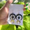 Comercio exterior transfronterizo Amazon pendientes colgantes celestiales retro pendientes de media luna dorados venta directa de fábrica