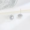 Aretes Elegantes de Plata Esterlina S925 con Flor de Zirconia Joyería de Moda Nicho Estilo Coreano Aretes de Estrella de Diamante Aretes para Mujer