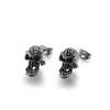 Comercio electrónico transfronterizo comercio exterior fuentes de una generación de moda europea y americana personalidad calavera de diamante acero de titanio pendientes para hombre