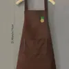 Mono de cocina borrable, impermeable y a prueba de aceite para hombres y mujeres, bonito delantal coreano para el hogar, con diseño de cactus y frutas.