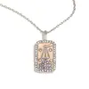 Colgante de Nicho Estilo Europeo y Americano Acero Inoxidable Chapado en Oro de 18K Aceite Goteando Lleno de Diamantes Doce Constelaciones Collar Cuadrado Colorido para Mujer