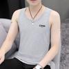 1688 fábrica al por mayor moda para hombre chaleco de punto de cuello redondo ajustado color sólido camiseta interior deportiva chaleco moderno que combina con todo