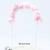 Arco para Bolas de Pelo Decoración de Pastel de Cumpleaños Adornos Guirnalda de Conejitos Accesorios de Pompones ins Inserto de Bandera Arcoíris