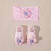 Europa y Estados Unidos nuevos accesorios para niños bebé color sólido flor de cinco pétalos elástico nailon banda ancha para el cabello con traje de calcetines de bebé