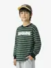 Ropa Infantil Dk Otoño Estilo Japonés Camiseta Rayada de Manga Larga para Niñas y Niños, Camiseta Básica Casual Elegante para Niños Pequeños y Mayores