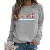 Sudadera para Mujer de Comercio Exterior 2025 Patrón de Estampado de Letras de Halloween Navidad Top de Cuello Redondo
