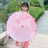 Paraguas de Borlas de Pétalos tamaño pequeño Actuación de Danza Infantil Accesorios Hanfu Decoración Paraguas para Fotografía Cheongsam Hanfu Paraguas de Papel de Aceite