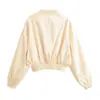 Chaqueta Bomber de Satén Sólida Simple Casual para Mujer Nueva Primavera 2026 AliExpress Transfronterizo 5320703