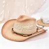 Sombrero de caballero transfronterizo para hombre y mujer, cara pequeña, sombrero de paja, retro americano, paja, vaquero occidental, verano, sombrero para el sol, venta al por mayor