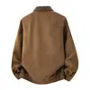 Otoño 2026 Nuevo Chaqueta de Cuero Vintage Talla Grande para Hombre Cuero PU Cuello Solapa Abrigo de Cuero Casual de Moda para Hombre