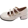 Zapatos de tacón medio grueso, sin cordones, de cuero, con punta redonda y lazo dulce, estilo nuevo, poco profundos, para mujer, cómodos y versátiles