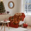 Manta de franela impresa para botas de nieve navideñas vintage transfronterizas, regalo navideño, manta para sofá, manta para siestas en casa