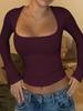 Diyun Transfronterizo Estilo Y2K Europeo y Americano Chica Caliente Camiseta sin Mangas de Manga Larga Ajustada Ropa para Mujer Otoño e Invierno 2025 Sitio Independiente de Amazon