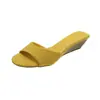 Moda Nueva Primavera/Verano 2026 Versátil Sexy Piel Suave Cuña Baja Punta Redonda Correa Única Tacón Alto Zapatillas Versátiles Simples