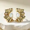 Pendientes grandes irregulares de moda exagerada estilo europeo y americano para mujer, de nicho y elegantes, con un toque de lujo ligero y de alta gama