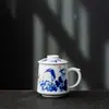 Taza de Agua de Porcelana Azul y Blanca Oficina Té Jingdezhen Color Cerámica Taza Compañero de Regalo Taza de Separación Venta al por Mayor