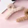 Outono e inverno pelúcia médio agarrando clipe ar-textura cabelo agarrando maillard volta cabeça bobina cabelo tubarão clipe