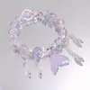Pulsera de Cristal de Sirena Estilo Bosque Dulce Super de Hadas para Mujer, Diseño de Nicho de Ins, Versátil para Estudiantes y Mejores Amigas, Pulsera de Cola de Pez DIY