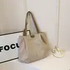 Bolsa de lona transfronteiriça, bolsa tote de grande capacidade, bolsa de mão, bolsa transversal para o dia a dia, bolsa de ombro, bolsa de balde de nicho coreana