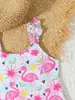 Traje de Baño Nuevo Modelo 2026 para Niñas de Tres Piezas, Traje de Baño de Dos Piezas para Niños Pequeños, Traje de Baño Morado para Exportación