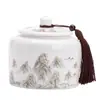 Bote grande de cerámica para té, recipiente hermético para almacenar té verde, té negro y otros tés, recipiente vacío, almacenamiento de dulces, almacenamiento de té de alta gama